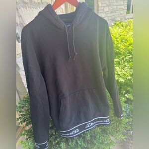 Dreamville Banded Sweatshirt Black Logo Trim Drawstring Hood Size L Excellent